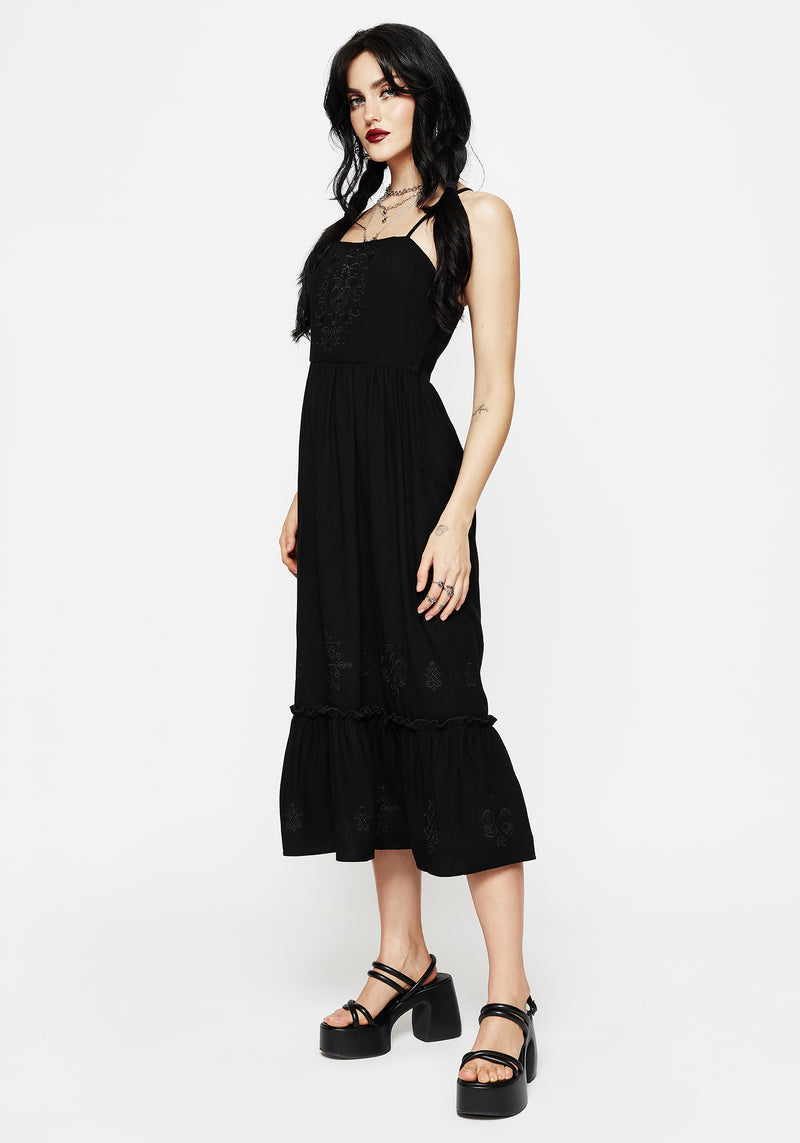 Cordata Embroidered Cami Midi Smock Dress | Disturbia - Shop Women's Gothic, Alternative & Dark Romantic Fashion, Accessories & Homeware Cordata Embroidered Cami Midi Smock Dress | Disturbia - Shop Women's Gothic, Alternative & Dark Romantic Fashion, Accessories & Homeware