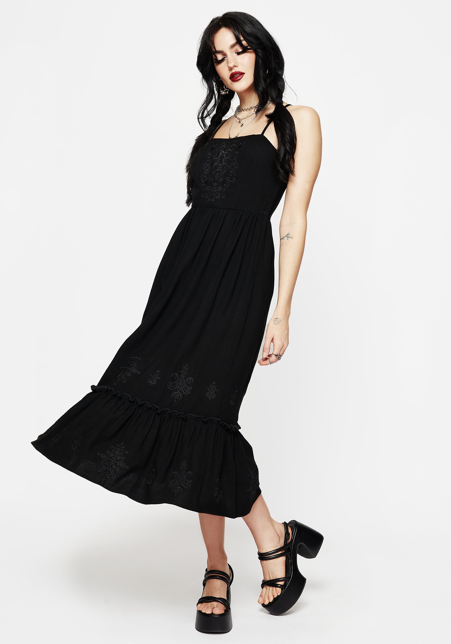Cordata Embroidered Cami Midi Smock Dress | Disturbia - Shop