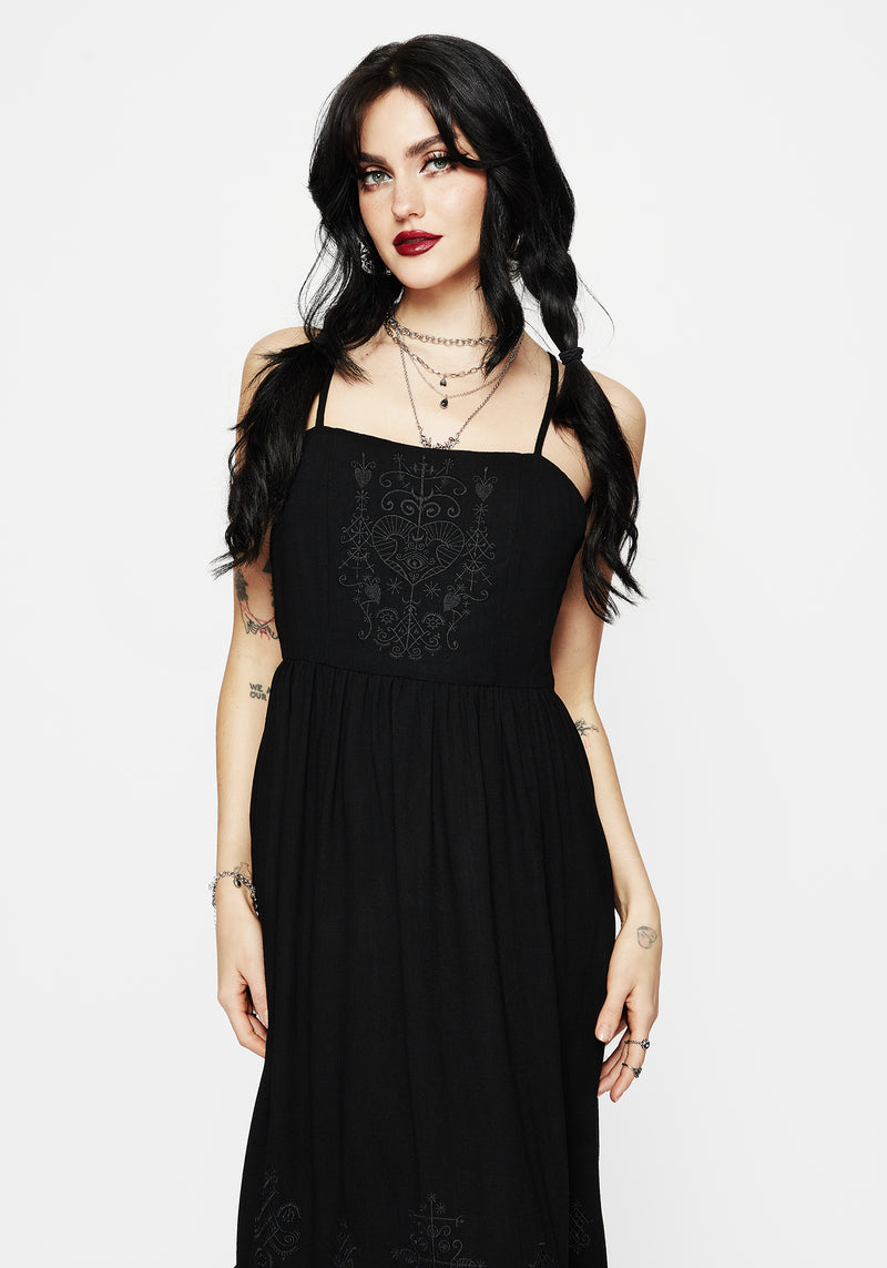 Cordata Embroidered Cami Midi Smock Dress | Disturbia - Shop Women's Gothic, Alternative & Dark Romantic Fashion, Accessories & Homeware Cordata Embroidered Cami Midi Smock Dress | Disturbia - Shop Women's Gothic, Alternative & Dark Romantic Fashion, Accessories & Homeware