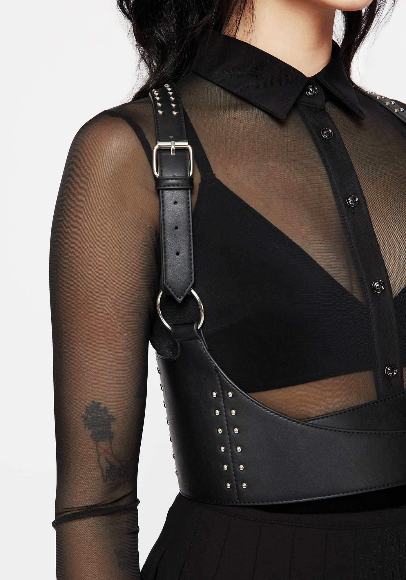 Dungeon Studded Leather Wrap Harness | Disturbia - Shop  display picture 1
