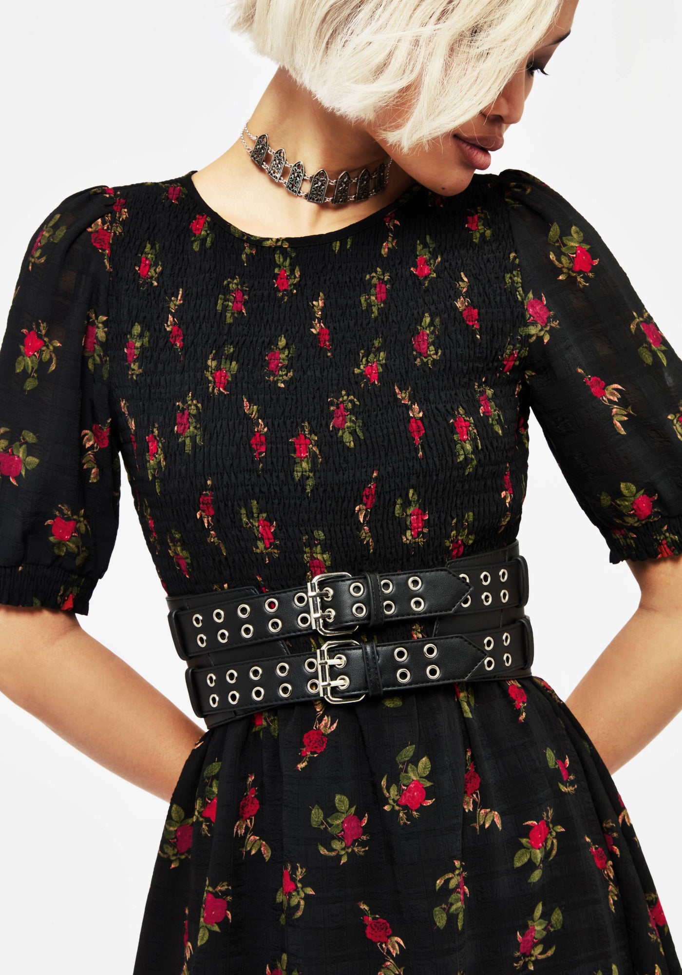 Paranoid Double Buckle Waist Belt | Disturbia - Shop Women display picture 1
