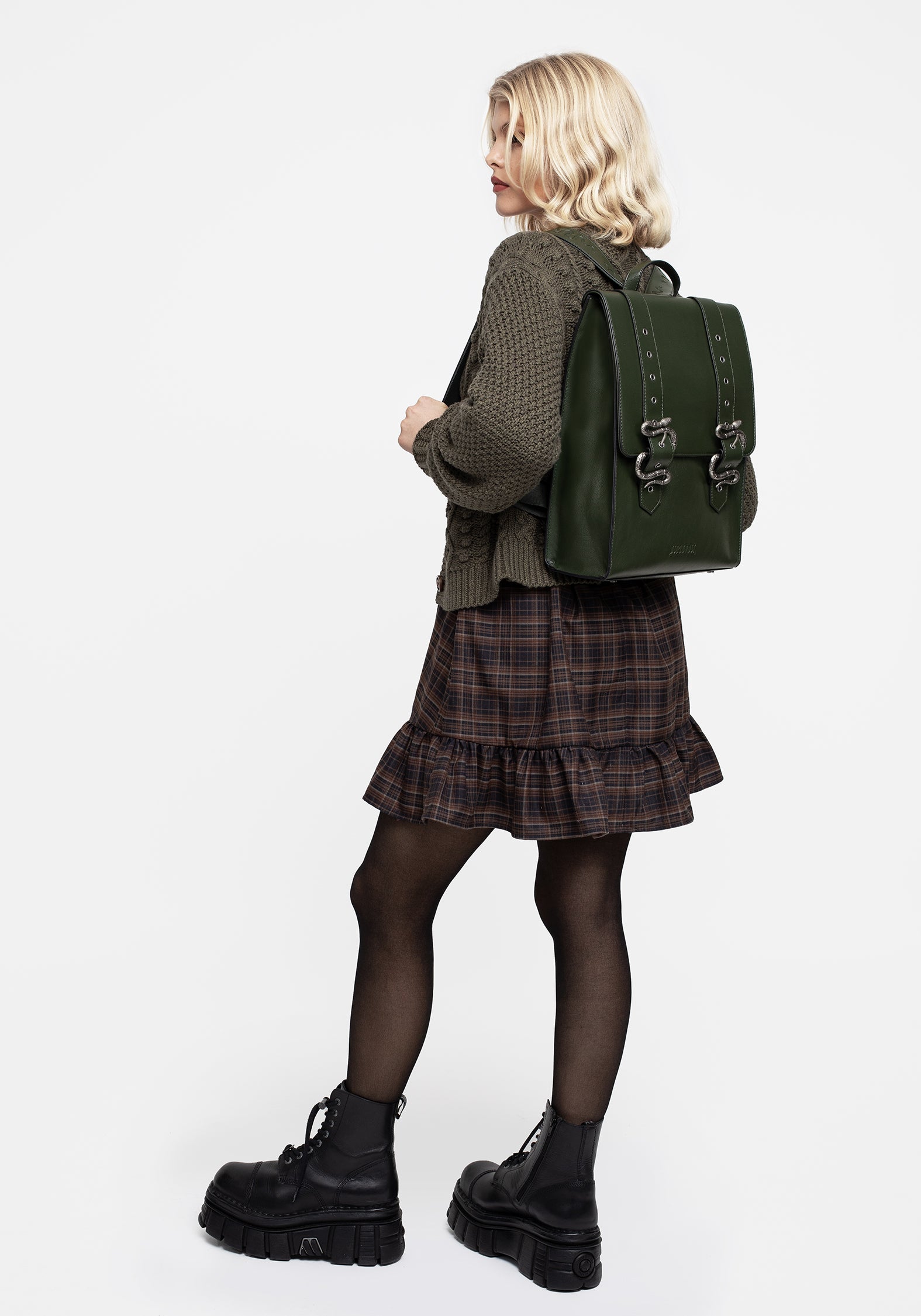 disturbia leather backpack Mamba Snake Buckle Satchel Bag