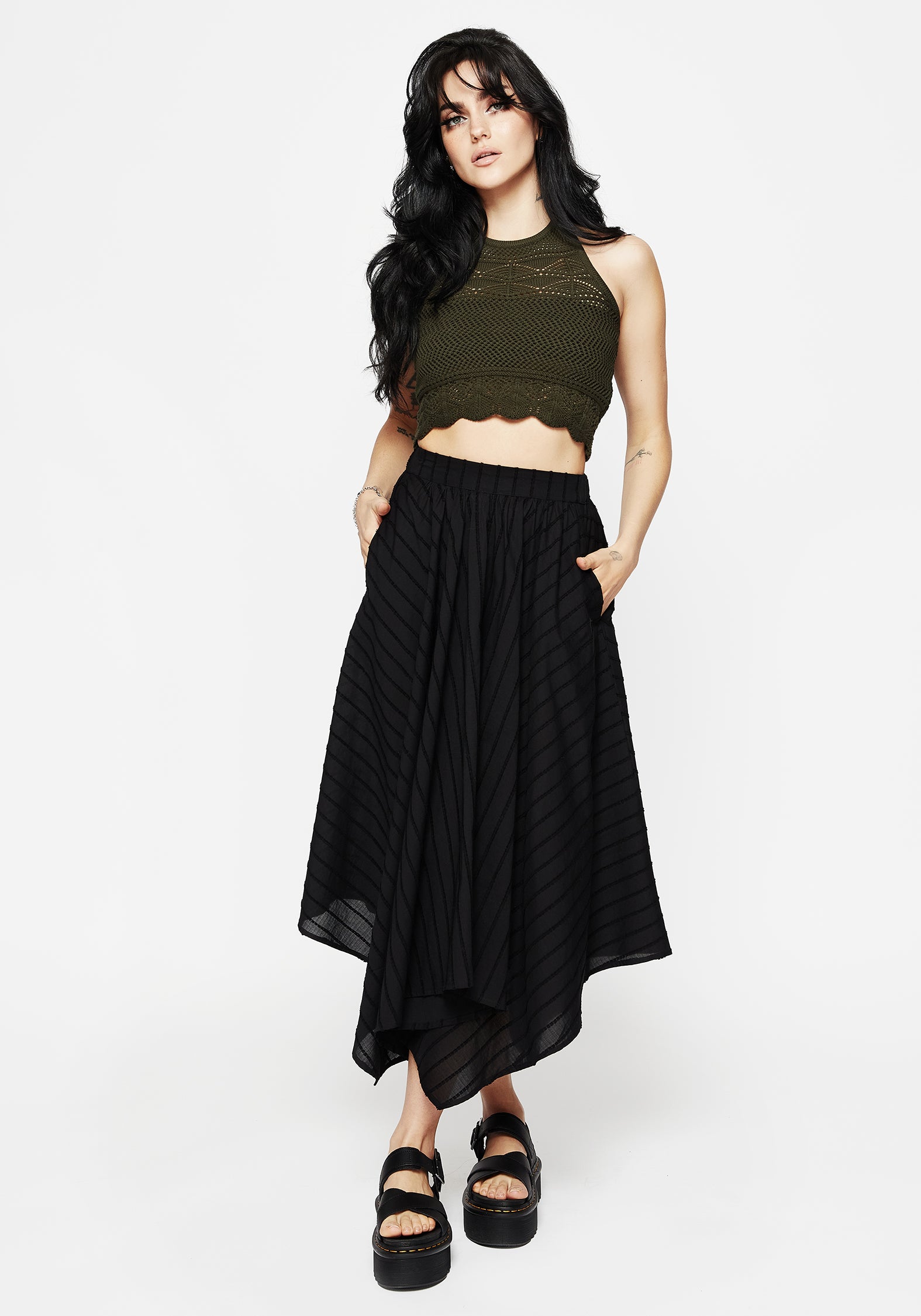 Blythe Handkerchief Hem Midaxi Skirt | Disturbia - Shop Women's