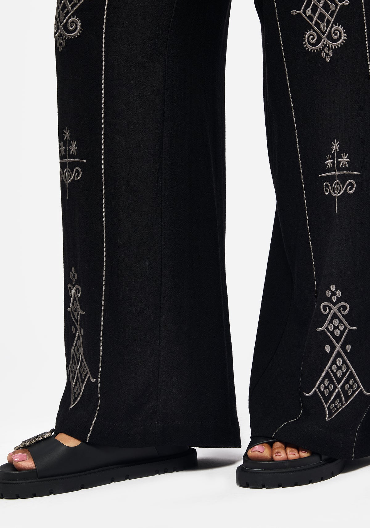 Merrymount Embroidered Wide Leg Trouser
