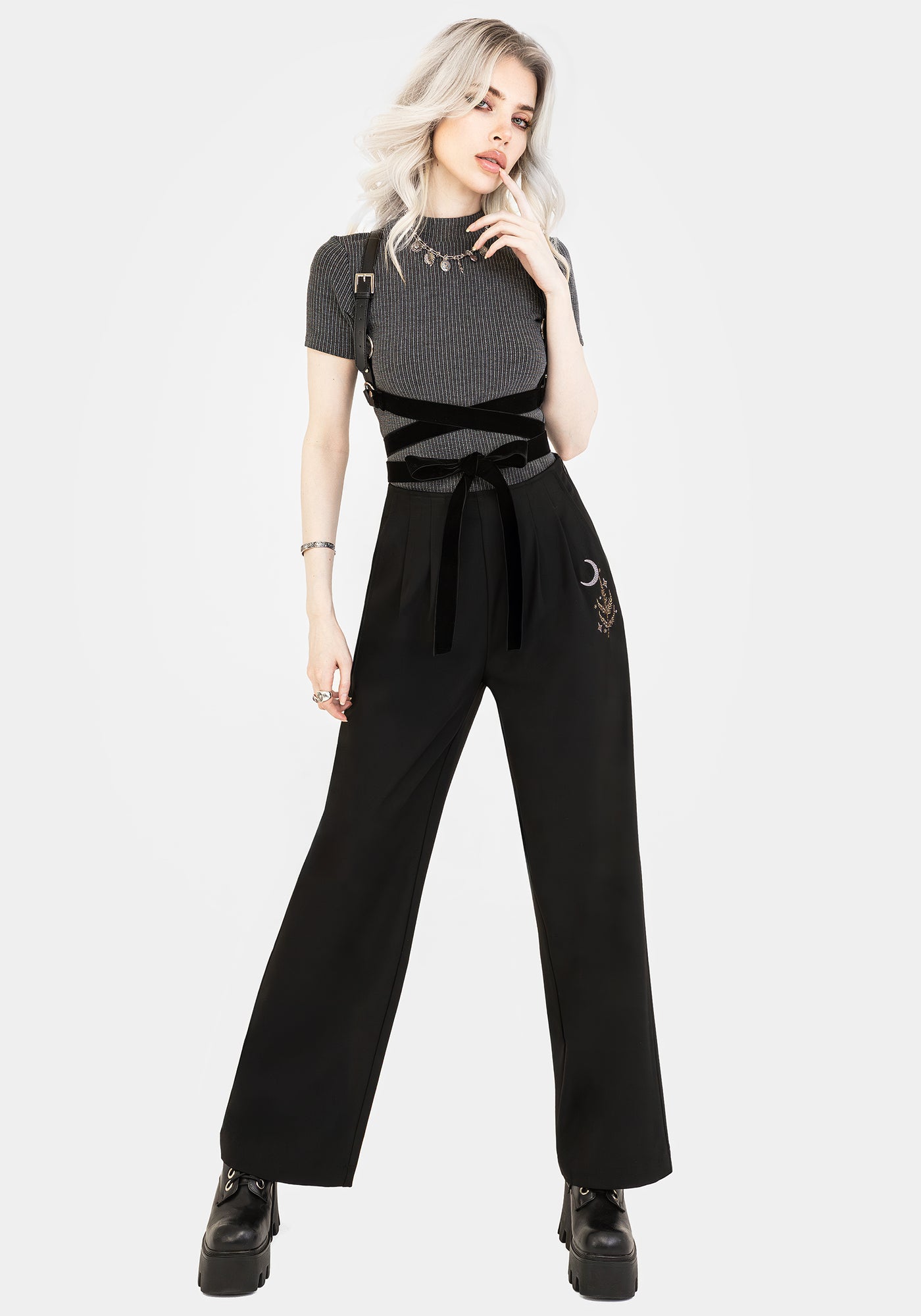 Lucia Embroidered Firefly Pleat Trouser | Disturbia - Shop Women's