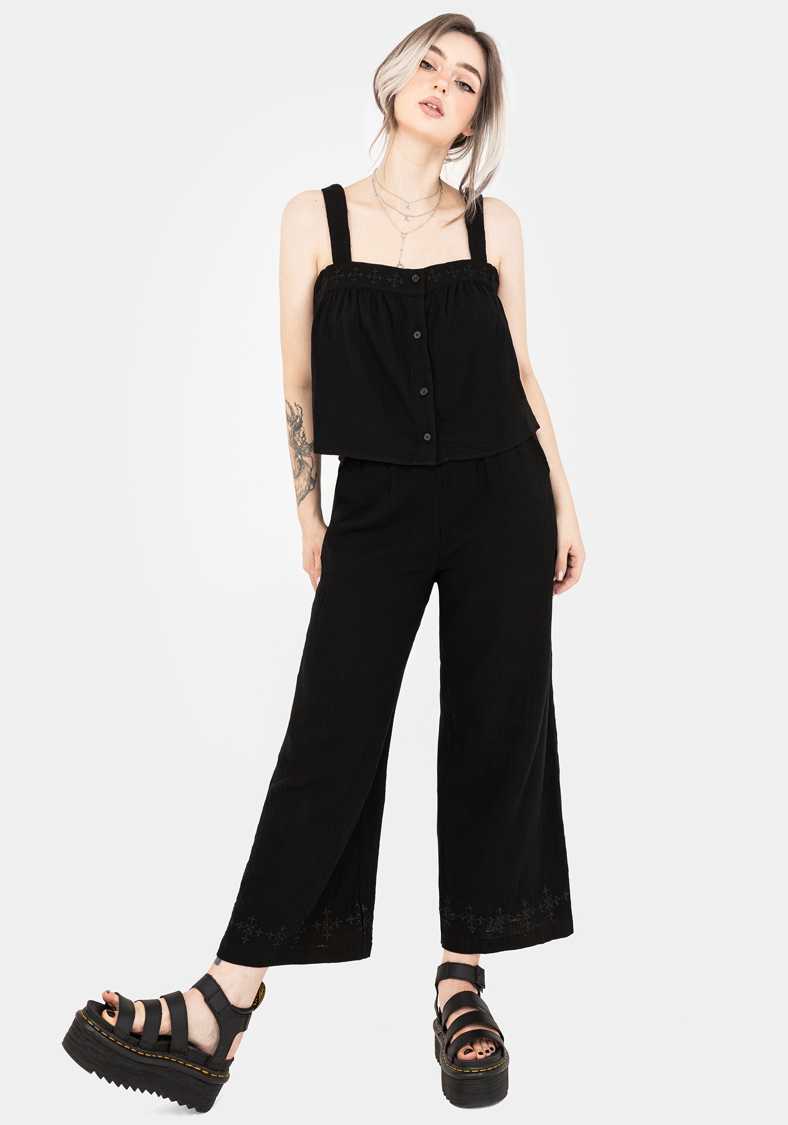Damara Embroidered Cotton Culottes