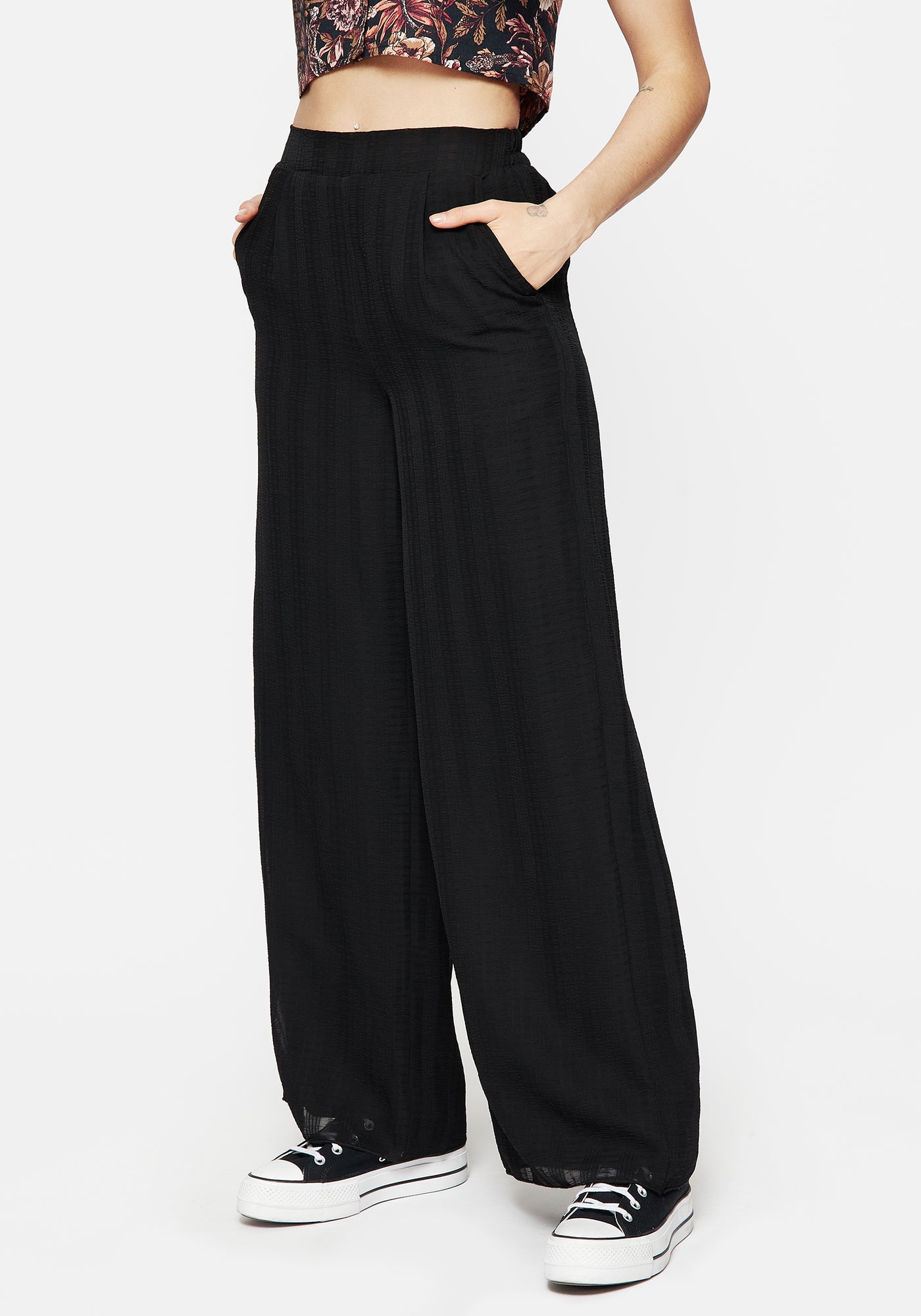 Tabitha Wide Leg Check Trousers | Disturbia - Shop Women's Gothic