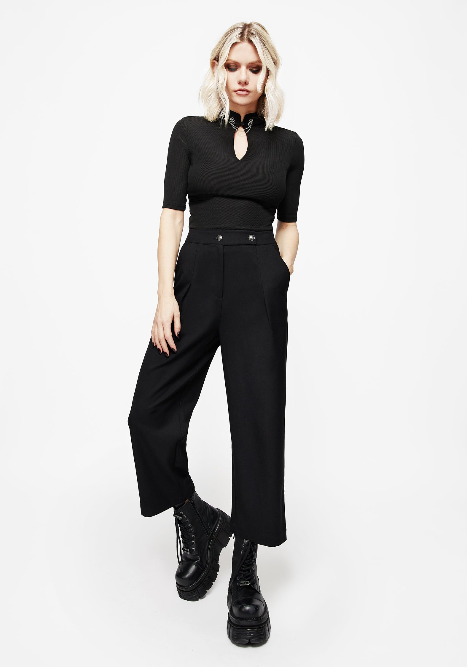 Kira Tailored Culotte Trousers | Disturbia - Shop Women's Gothic