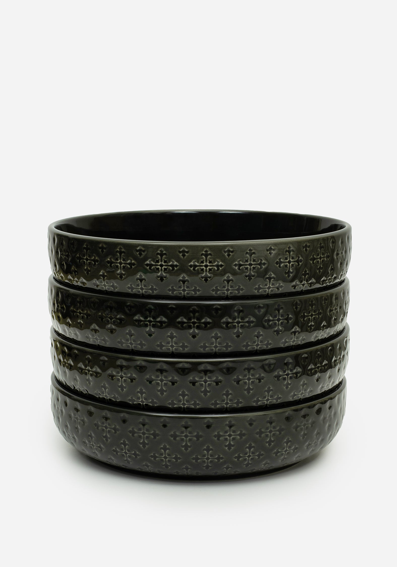 Crux Debossed Ombre Pasta Bowl  (4 Piece Set)