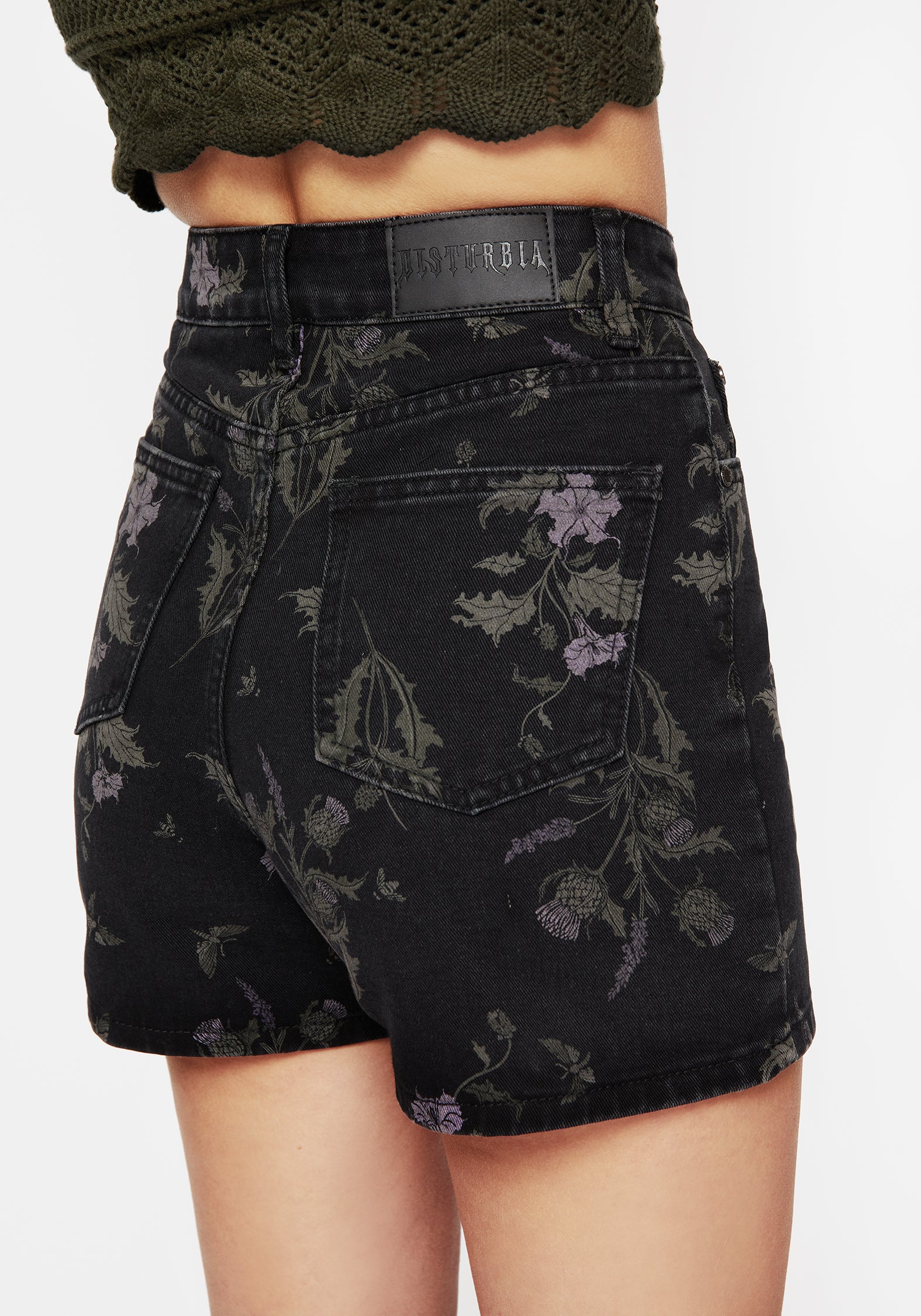 Thistle Floral Print Denim Shorts | Disturbia - Shop Women's