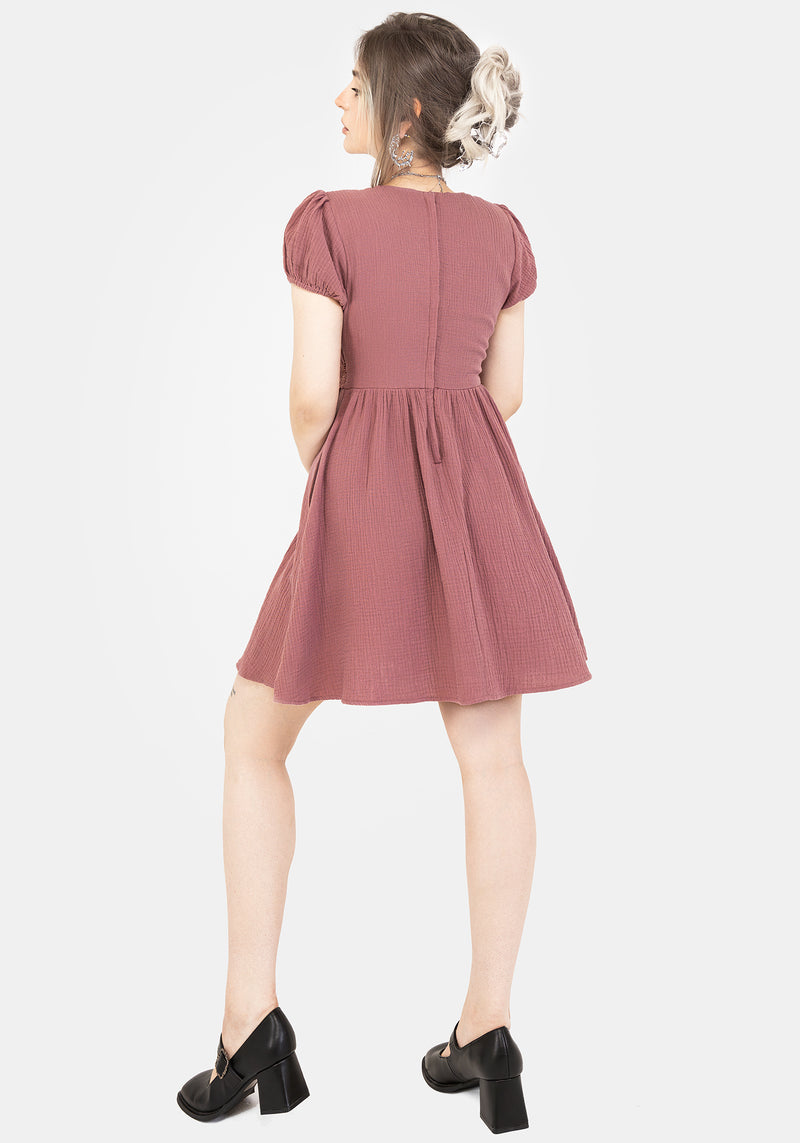 Rosamoth Applique Trim Cotton Mini Smock Dress | Disturbia - Shop Women's Gothic, Alternative & Dark Romantic Fashion, Accessories & Homeware Rosamoth Applique Trim Cotton Mini Smock Dress | Disturbia - Shop Women's Gothic, Alternative & Dark Romantic Fashion, Accessories & Homeware