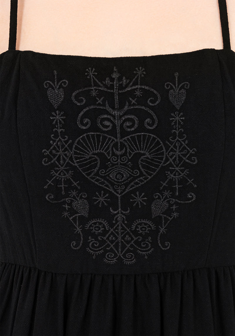 Cordata Embroidered Cami Mini Smock Dress | Disturbia - Shop Women's Gothic, Alternative & Dark Romantic Fashion, Accessories & Homeware Cordata Embroidered Cami Mini Smock Dress | Disturbia - Shop Women's Gothic, Alternative & Dark Romantic Fashion, Accessories & Homeware