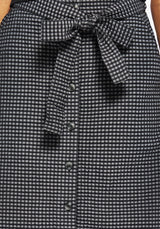Faythe Cotton Check Button Up Midi Skirt