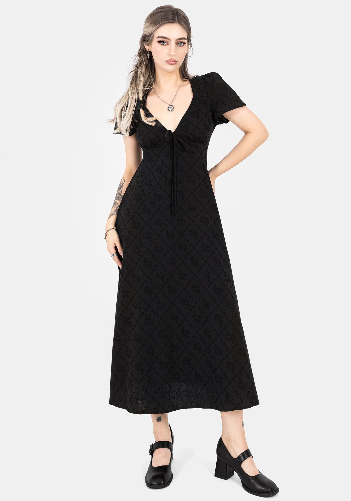 Polgara Floral Jacquard Midaxi Dress | Disturbia - Shop Women's