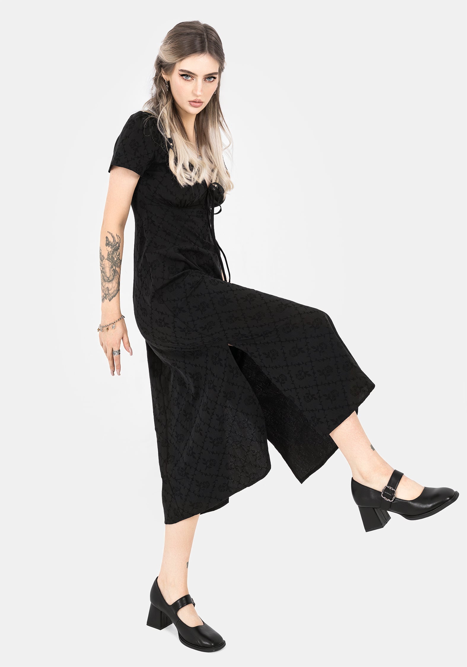 Polgara Floral Jacquard Midaxi Dress | Disturbia - Shop Women's