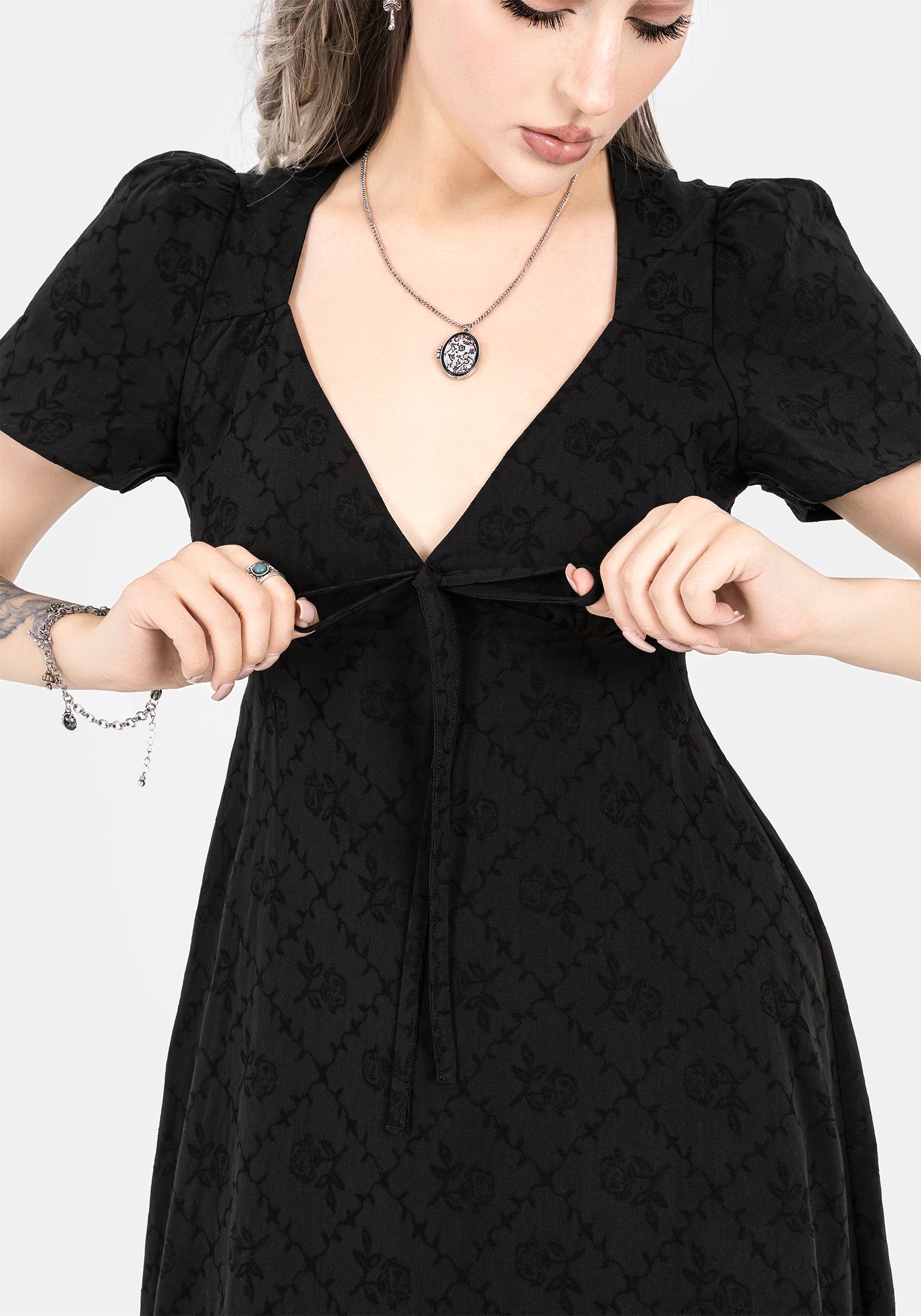Polgara Floral Jacquard Midaxi Dress | Disturbia - Shop Women's