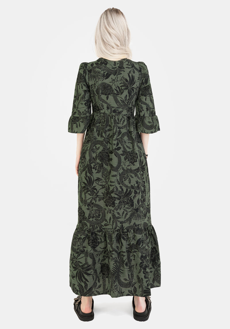 Bashe Cotton Maxi Over Dress - Green | Disturbia - Shop Women's Gothic, Alternative & Dark Romantic Fashion, Accessories & Homeware Bashe Cotton Maxi Over Dress - Green | Disturbia - Shop Women's Gothic, Alternative & Dark Romantic Fashion, Accessories & Homeware