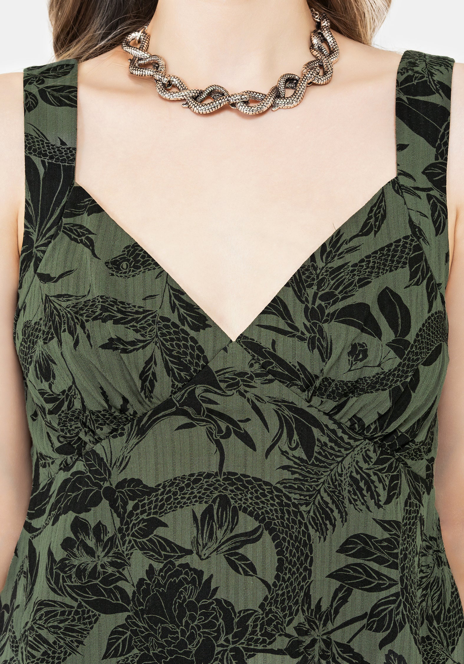Bashe Cotton Mini Sun Dress - Green