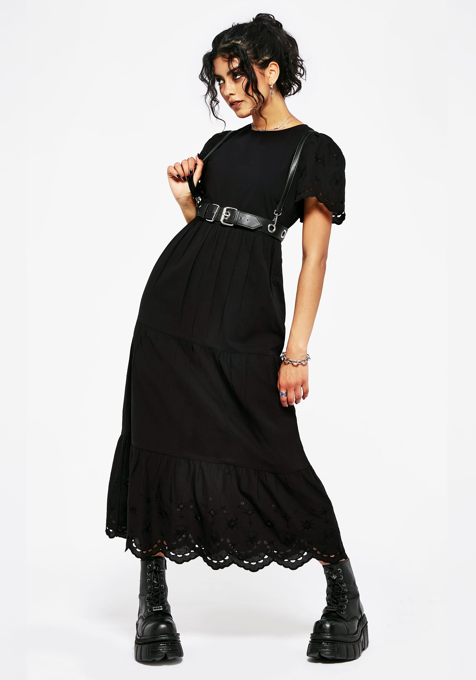 Synthweb Cotton Broderie Hem Midaxi Dress