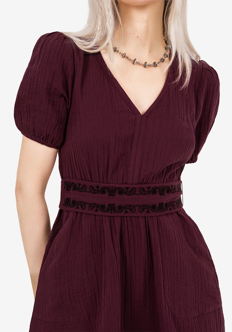 Poultice Embroidered Cotton Mini Dress | Disturbia - Shop Women's Gothic, Alternative & Dark Romantic Fashion, Accessories & Homeware Poultice Embroidered Cotton Mini Dress | Disturbia - Shop Women's Gothic, Alternative & Dark Romantic Fashion, Accessories & Homeware