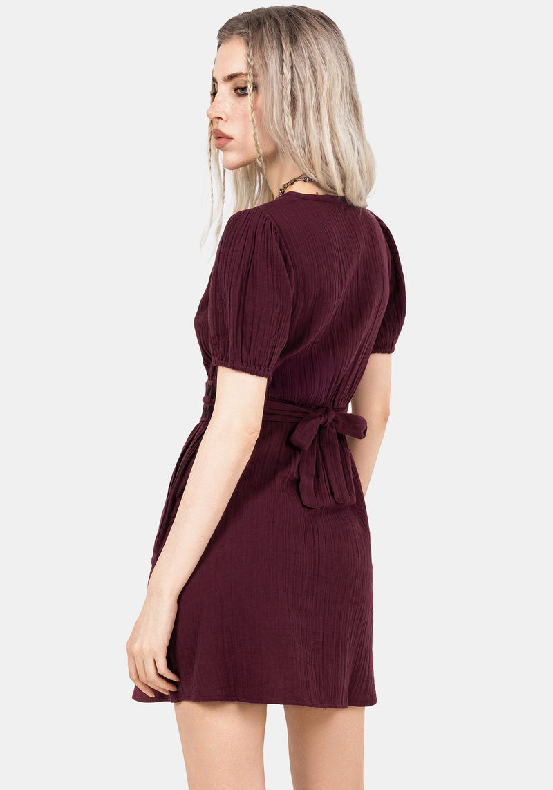 Poultice Embroidered Cotton Mini Dress | Disturbia - Shop Women's Gothic, Alternative & Dark Romantic Fashion, Accessories & Homeware Poultice Embroidered Cotton Mini Dress | Disturbia - Shop Women's Gothic, Alternative & Dark Romantic Fashion, Accessories & Homeware