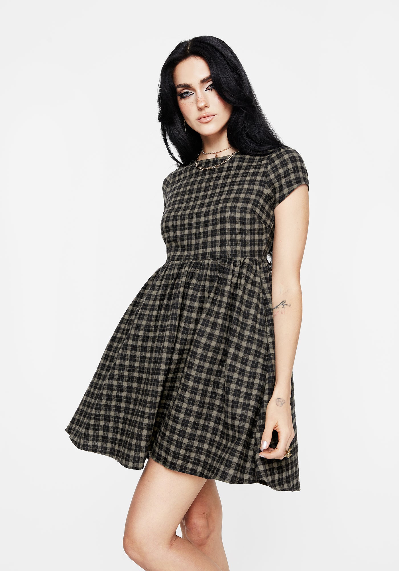 smock dresses Terra Mini Smock Dress - Olive | Disturbia