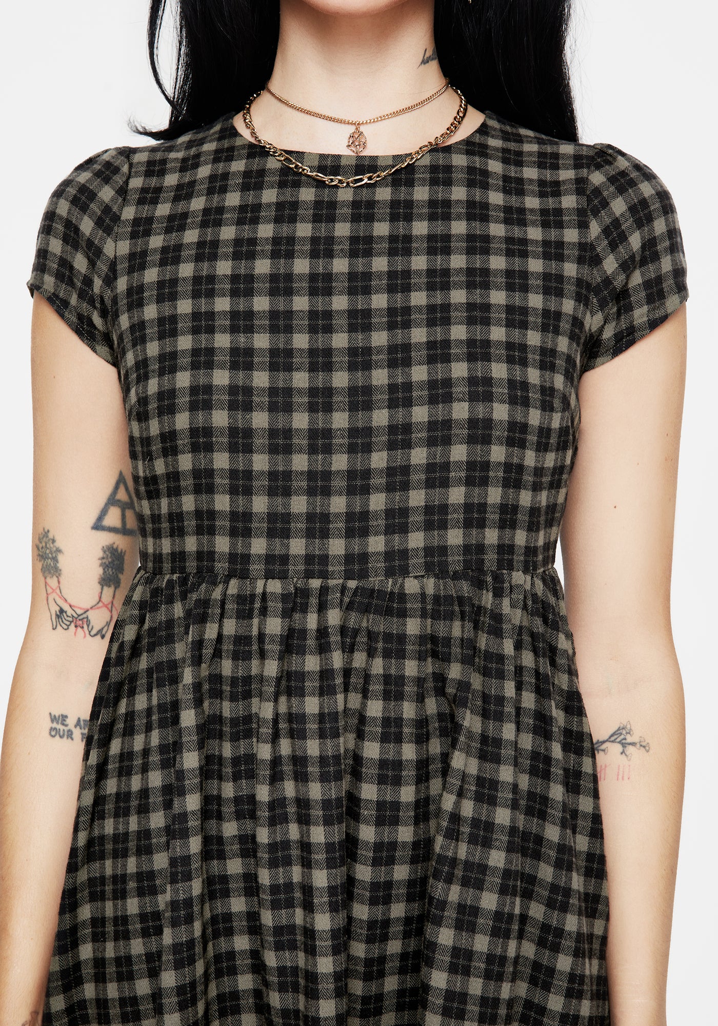 Terra Mini Smock Dress - Olive | Disturbia - Shop Women's Gothic, Alternative & Dark Romantic Fashion, Accessories & Homeware Terra Mini Smock Dress - Olive | Disturbia - Shop Women's Gothic, Alternative & Dark Romantic Fashion, Accessories & Homeware