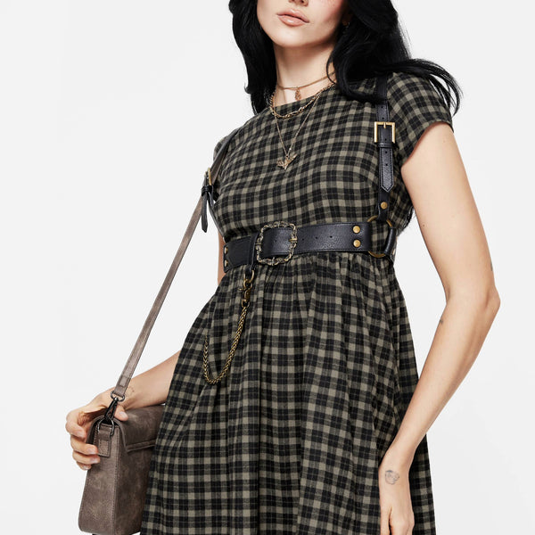 Terra Mini Smock Dress - Olive | Disturbia