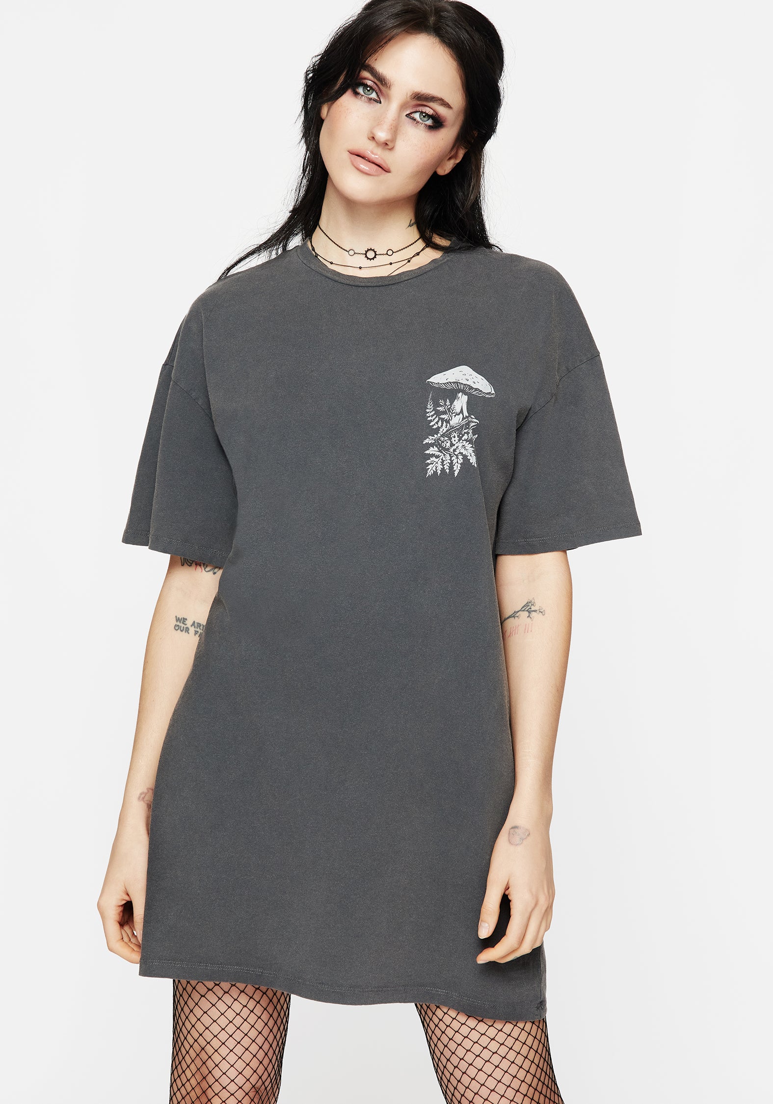 Pressure Cotton Mushroom Print Tee Dress
