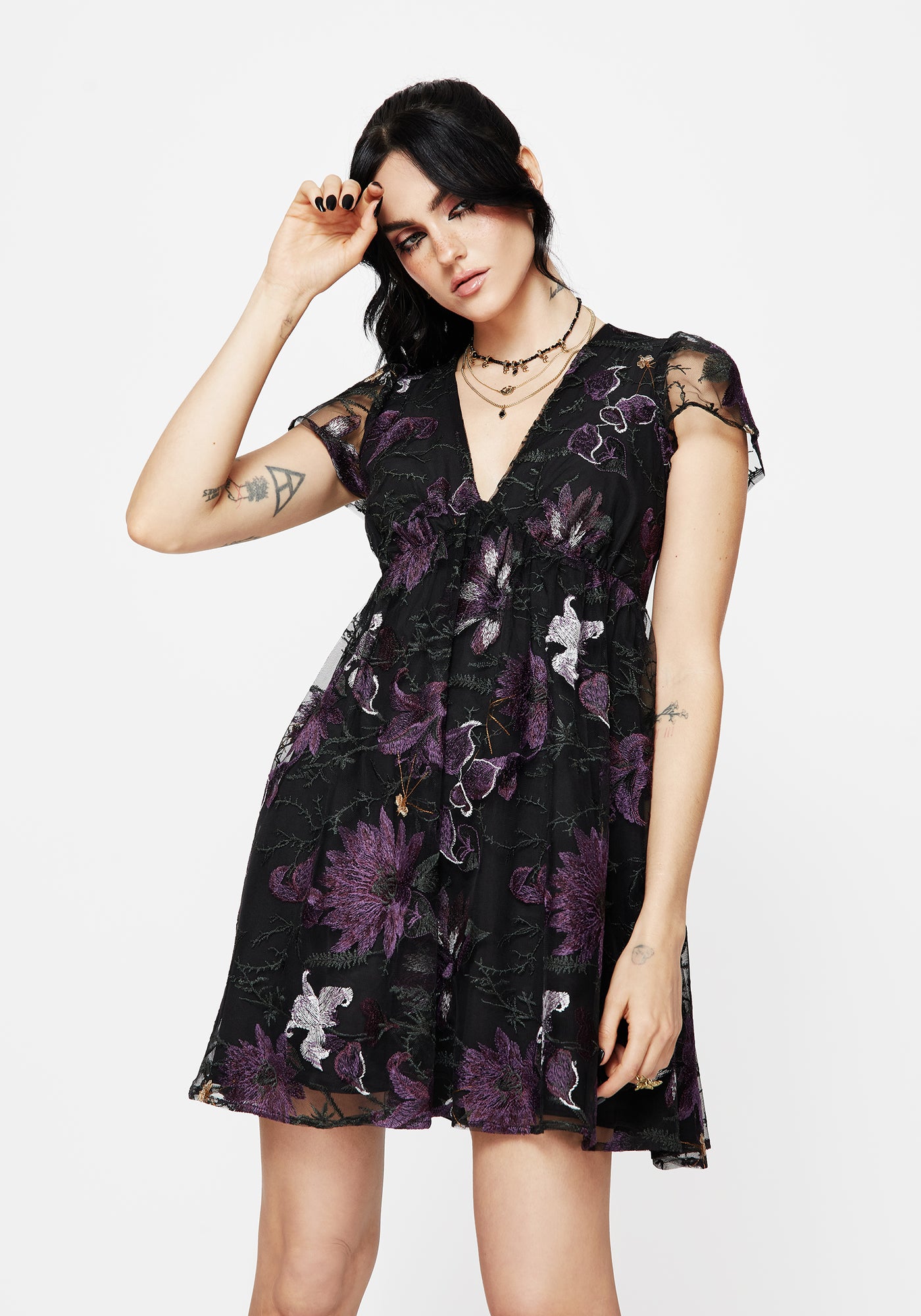 knee length dresses for ladies Astrid Dress in Citron Floral – MILLE main image 1
