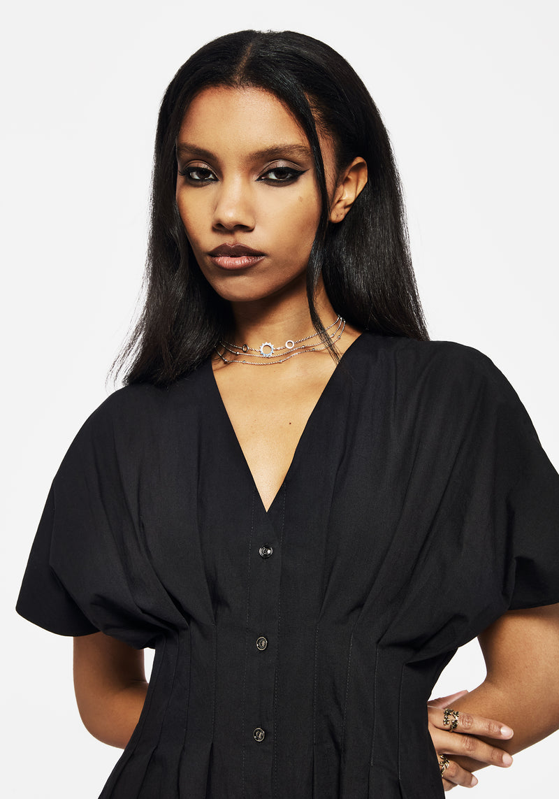 Finis Cotton Button Up Midi Shirt Dress Finis Cotton Button Up Midi Shirt Dress