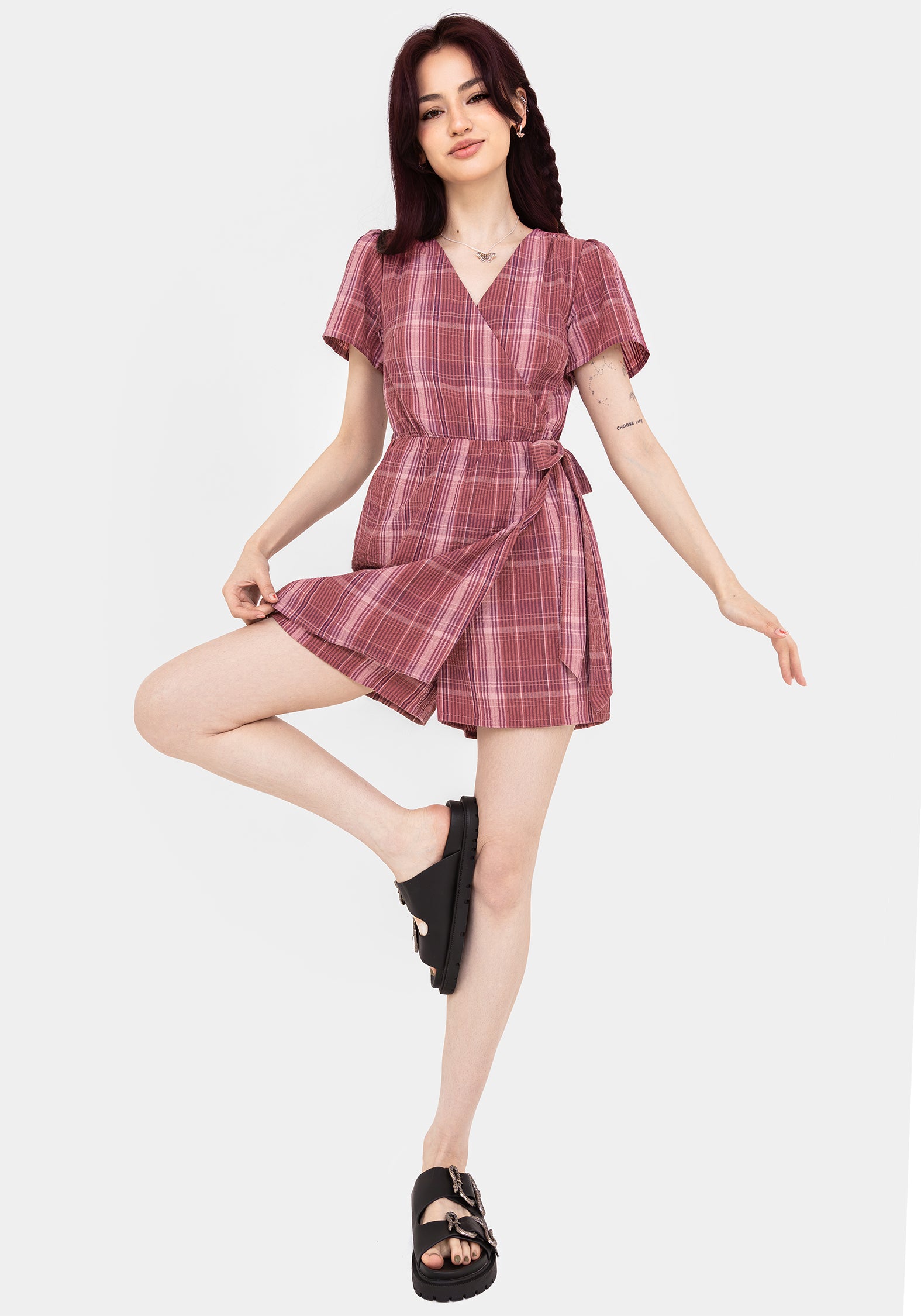 Zorina Cotton Tie Wrap Playsuit