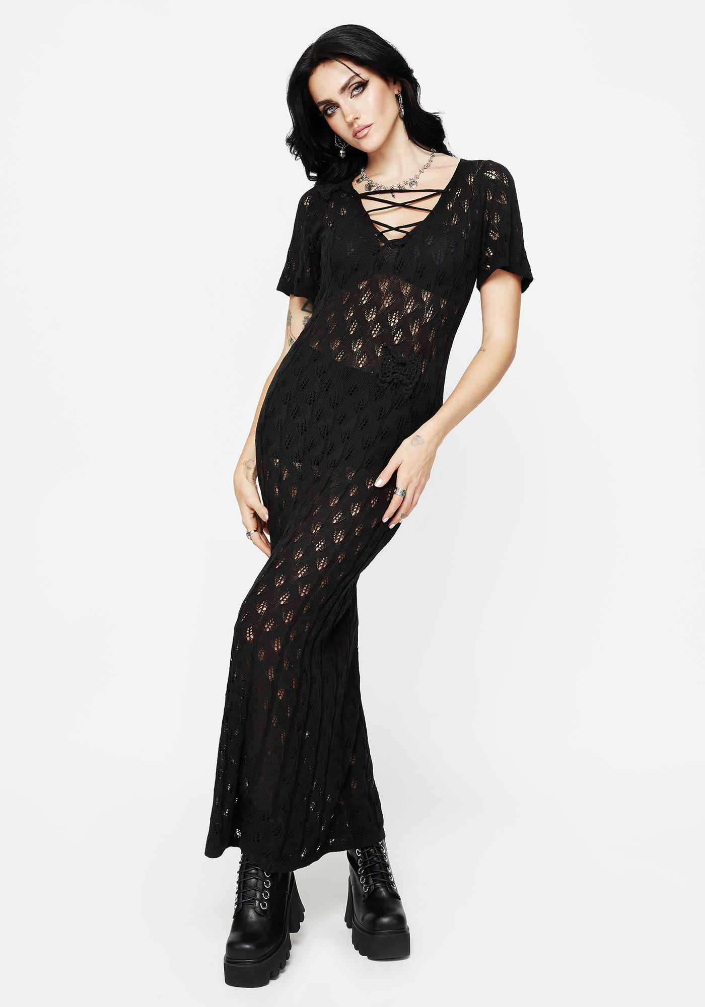 Elnora Moth Crochet Knit Maxi Dress | Disturbia - Shop Women's Gothic,  Alternative & Dark Romantic Fashion, Accessories & Homeware