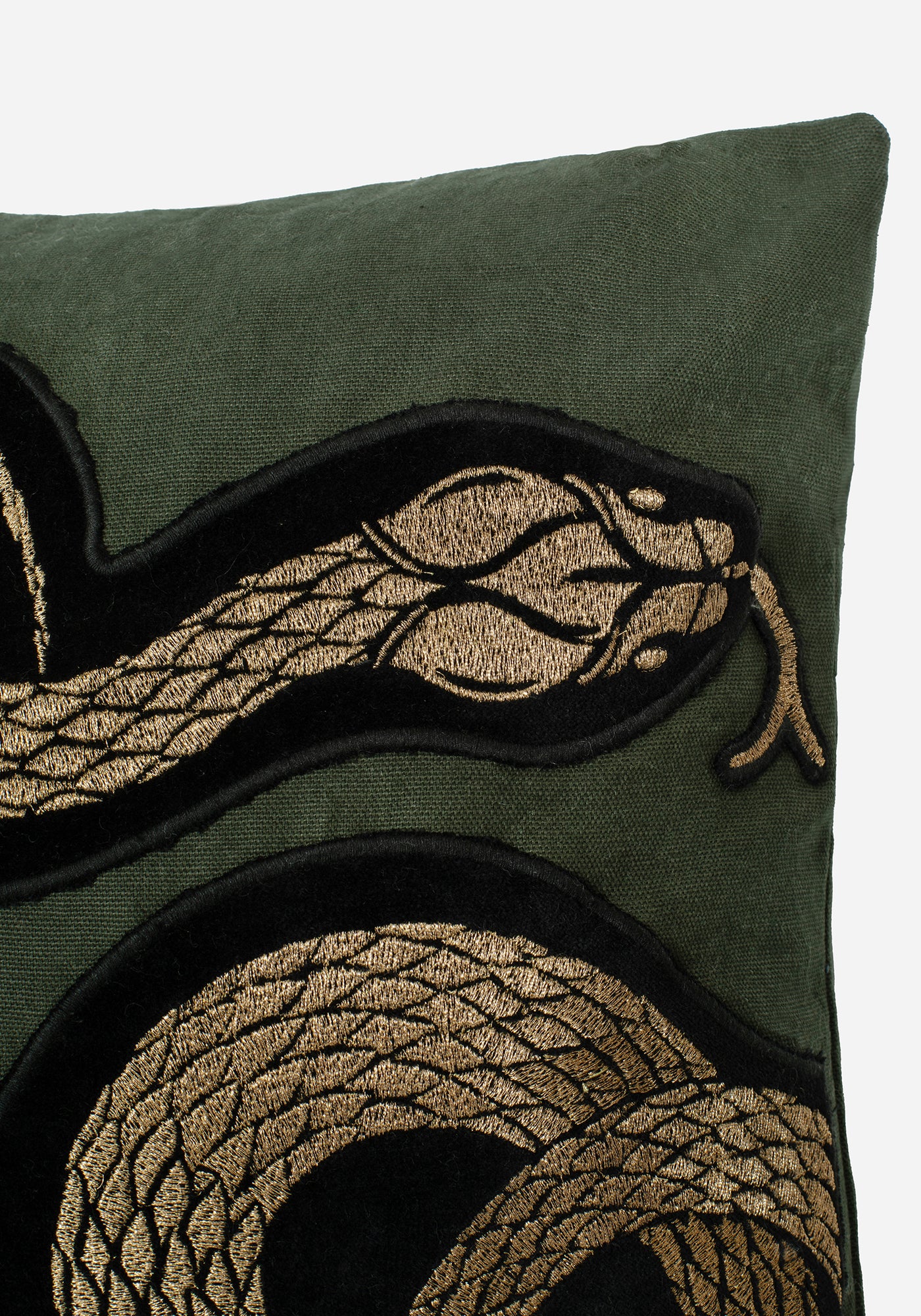 Zarina Snake Embroidered Velour Throw Cushion | Disturbia - Shop
