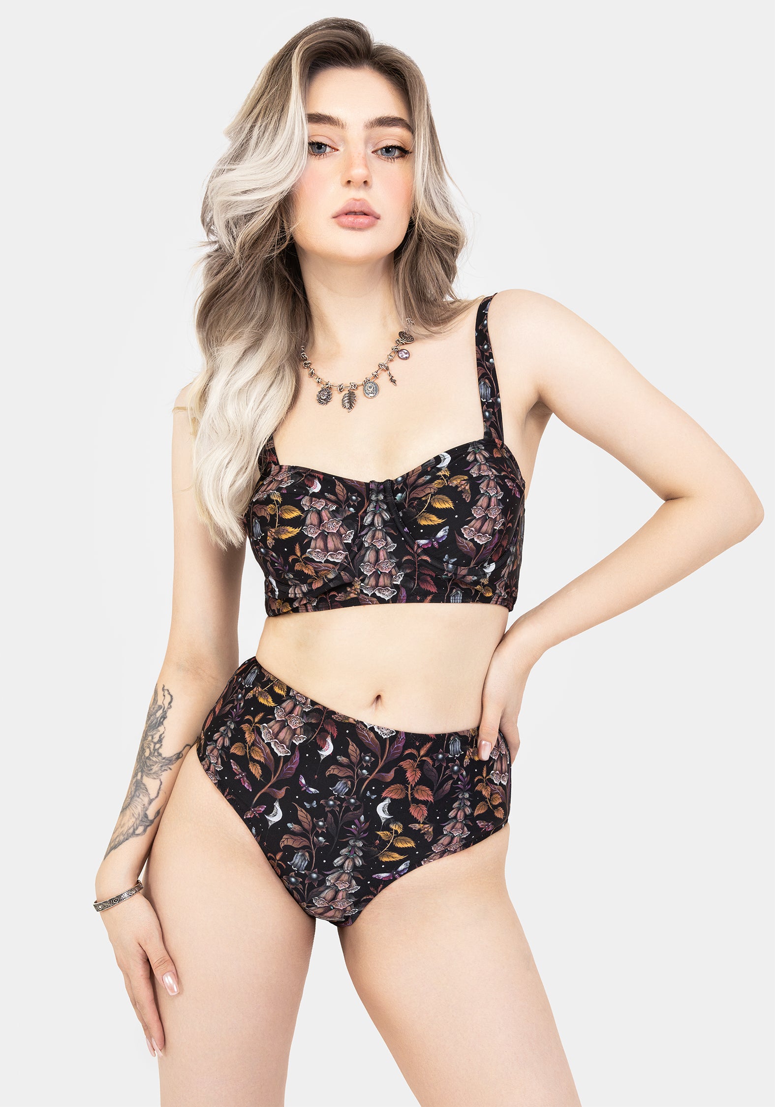 Foxglove Floral Print Swim Bottoms