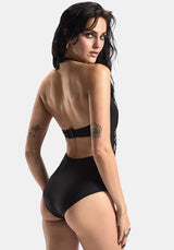 Copia Floral Embroidered Halter Swimsuit