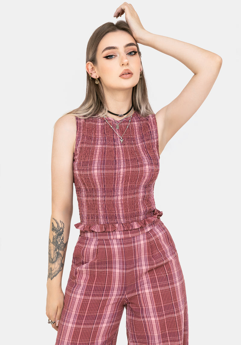 Zorina Cotton Shirred Vest Top