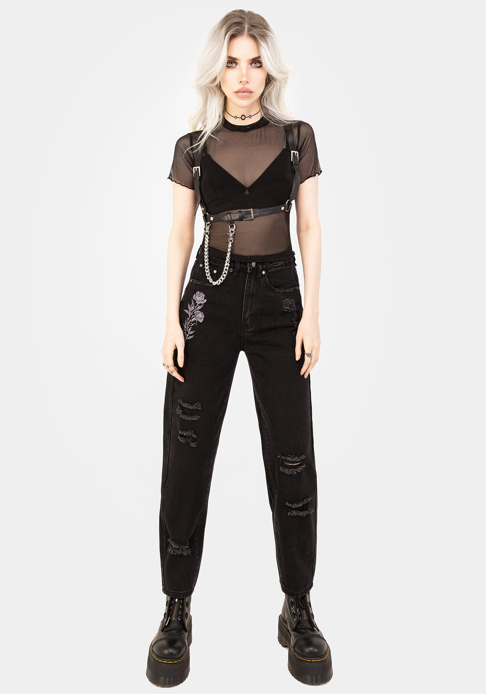 Mirage Mesh Lettuce Edge Crop Tee | Disturbia - Shop Women's