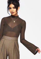 Yasmin Mesh Flare Sleeve Top
