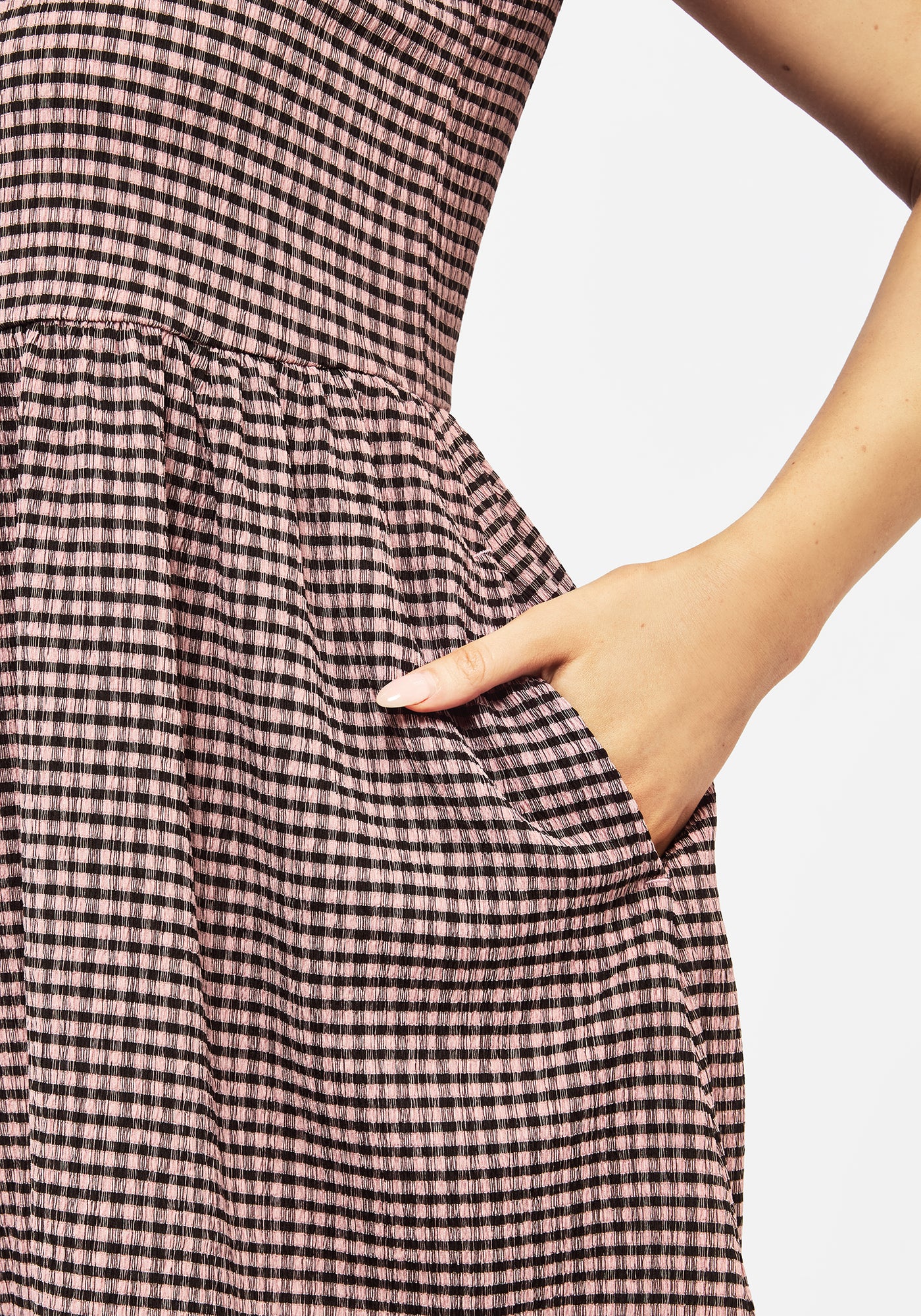 Midora Crinkle Check Mini Skater Dress | Disturbia