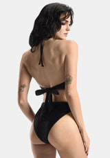 Sola Embroidered High Waist Bikini Bottom