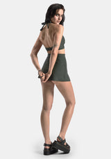 Abellona Embroidered Halter Neck Bikini Top