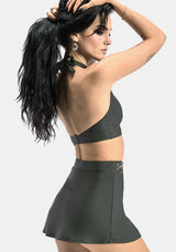 Abellona Embroidered Faux Wrap Swim Skirt