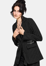 Charli Pinstripe Buckle Oversized Blazer US 2