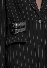 Charli Pinstripe Buckle Oversized Blazer US 2