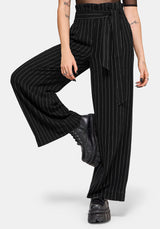 Charli Pinstripe Paperbag Waist Straight Leg Trouser US 2