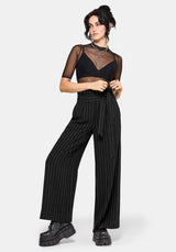 Charli Pinstripe Paperbag Waist Straight Leg Trouser US 2