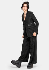 Charli Pinstripe Paperbag Waist Straight Leg Trouser US 2