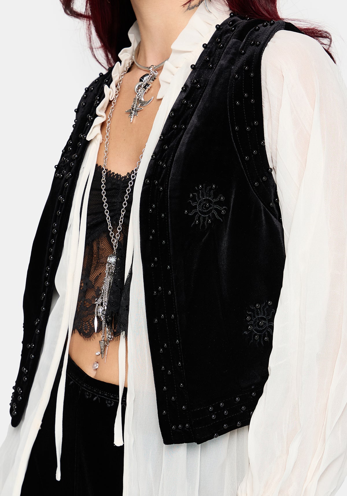 Frankie Velour Beaded Waistcoat