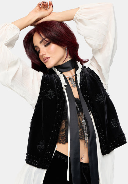 Frankie Velour Beaded Waistcoat – Disturbia